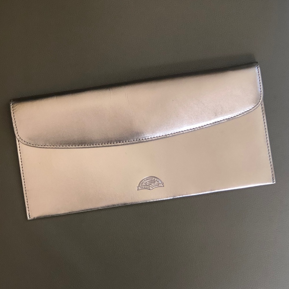 Levi’s metallic leather clutch